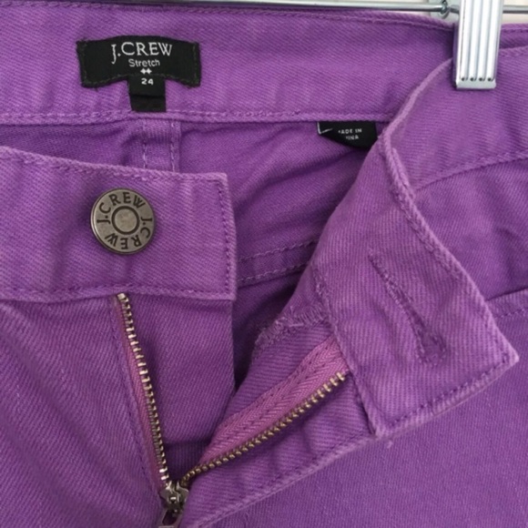 J.CREW Factory Violet Matchstick Cropped Jeans – Size 24 Y2K Color Pop Denim - Picture 7 of 8